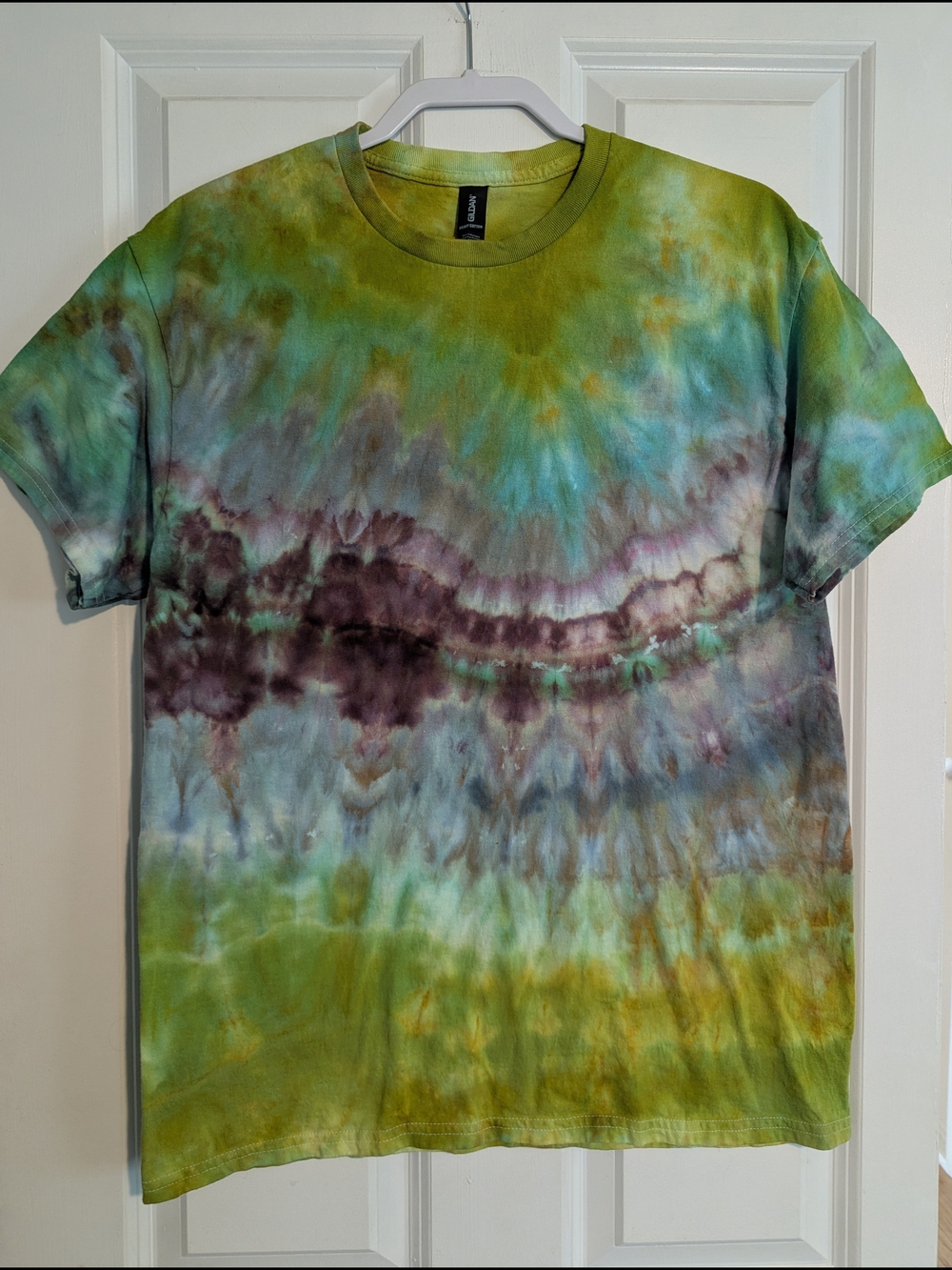 Green & purple Multi-Tone Tie-Dye Short Sleeve Tee
